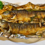 繊細な白身が絶品！イワナのホイル焼き(Grilled Char in foil)